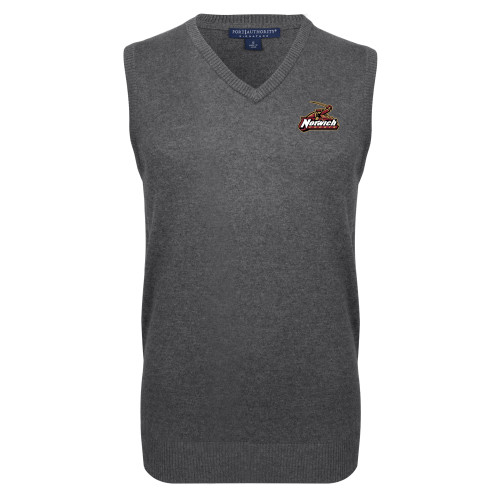Charcoal VNeck Sweater Vest-Primary Mark