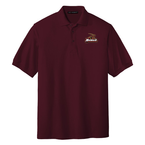 Maroon Silk Touch Polo-Primary Mark