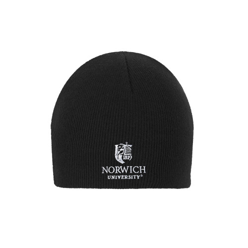 Black Knit Beanie-University Mark