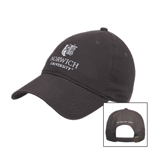 Charcoal Unstructured Adjustable Low Profile Hat-University Mark