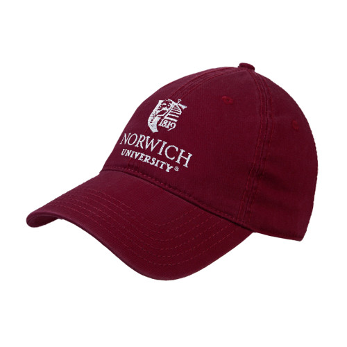Maroon Unstructured Adjustable Low Profile Hat-University Mark