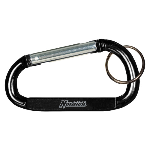 Black Carabiner with Split Ring-Norwich  Engraved