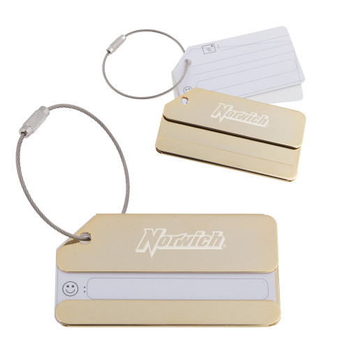 Gold Luggage Tag-Norwich  Engraved