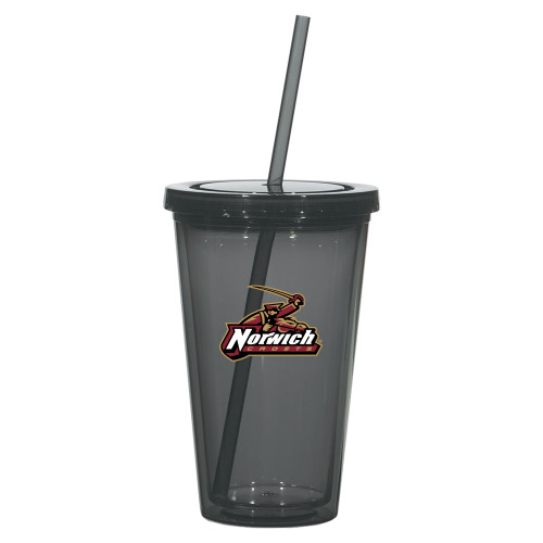 Madison Double Wall Charcoal Tumbler w/Straw 16oz-Primary Mark