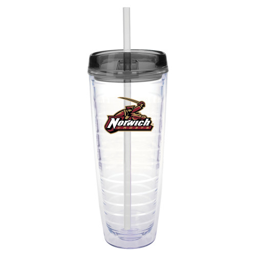 Tritan Double Wall Tumbler w/Charcoal Top 26oz-Primary Mark