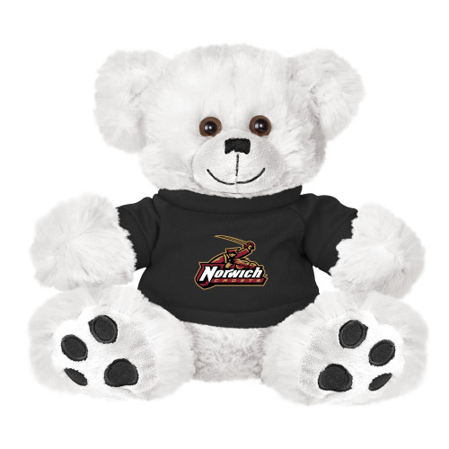 Plush Big Paw 8 1/2 inch White Bear w/Black Shirt-Primary Mark