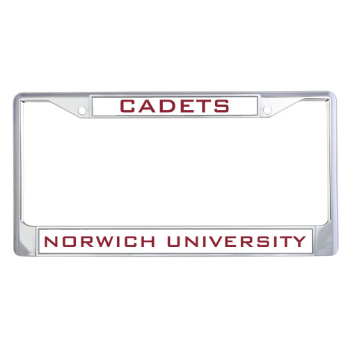 Metal License Plate Frame in Chrome-Cadets