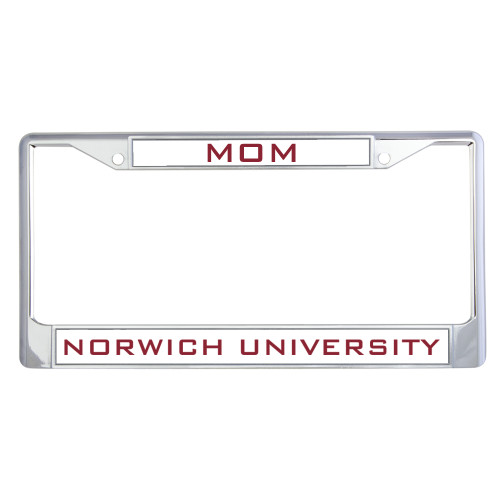 Mom Metal License Plate Frame in Chrome-Mom
