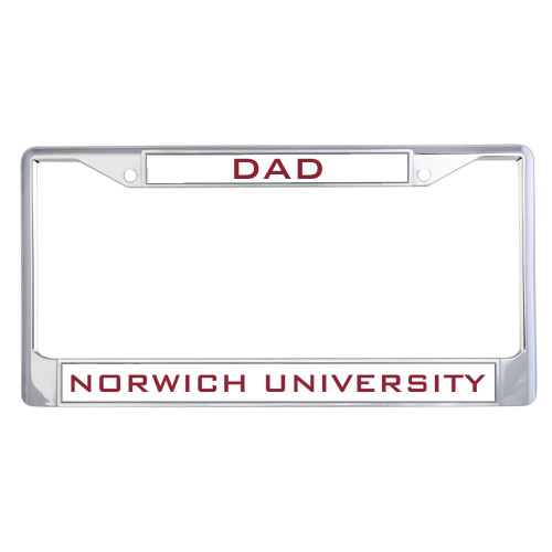 Dad Metal License Plate Frame in Chrome-Dad