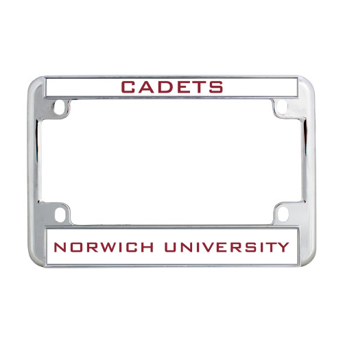 Metal Motorcycle License Plate Frame in Chrome-Cadets