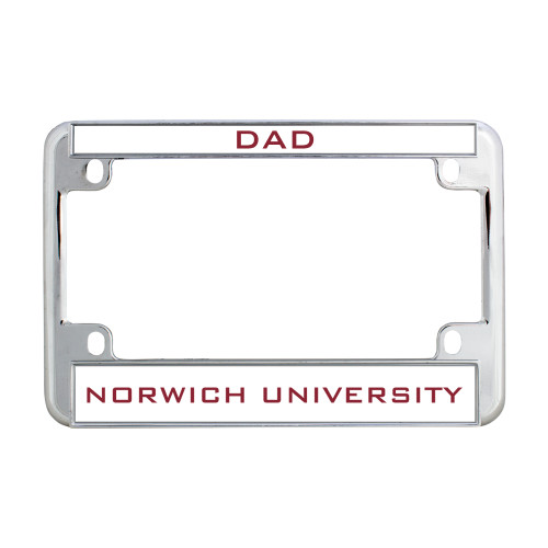 Metal Motorcycle License Plate Frame in Chrome-Dad