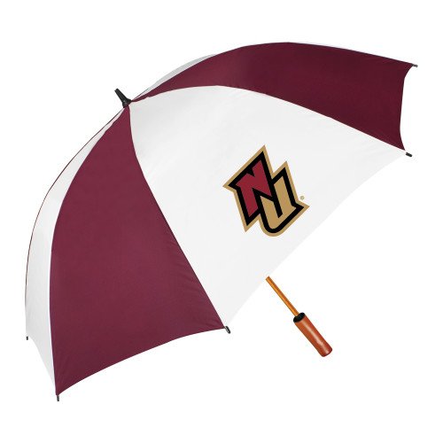 64 Inch Maroon/White Umbrella-NU