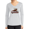 Thumbnail image for  Womens White Performance Long Sleeve V Neck Shirt