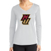 Thumbnail image for  Womens White Performance Long Sleeve V Neck Shirt