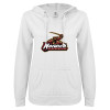 Thumbnail image for  ENZA Womens White V Notch Raw Edge Fleece Hoodie