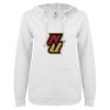 Thumbnail image for  ENZA Womens White V Notch Raw Edge Fleece Hoodie