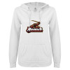 Thumbnail image for  ENZA Womens White V Notch Raw Edge Fleece Hoodie
