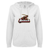 Thumbnail image for  ENZA Womens White V Notch Raw Edge Fleece Hoodie