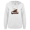 Thumbnail image for  ENZA Womens White V Notch Raw Edge Fleece Hoodie