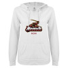 Thumbnail image for  ENZA Womens White V Notch Raw Edge Fleece Hoodie