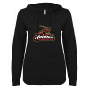 Thumbnail image for  ENZA Womens Black V Notch Raw Edge Fleece Hoodie