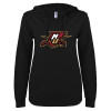 Thumbnail image for  ENZA Womens Black V Notch Raw Edge Fleece Hoodie