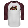 Thumbnail image for  White/Maroon Raglan Baseball T Shirt