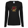 Thumbnail image for  Womens Black Long Sleeve V Neck Tee 