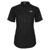 Thumbnail image for  Womens Black Twill Button Up Short Sleeve