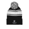 Thumbnail image for  Black/White Two Tone Knit Pom Beanie w/Cuff
