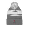 Thumbnail image for  Grey/White Two Tone Knit Pom Beanie w/Cuff