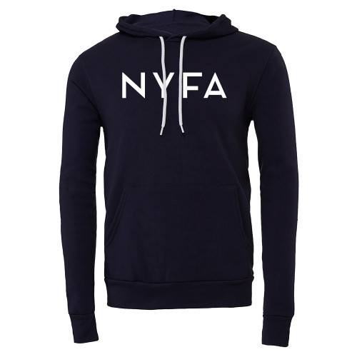  Bella + Canvas Navy Fleece Hood - NYFA Primary Mark