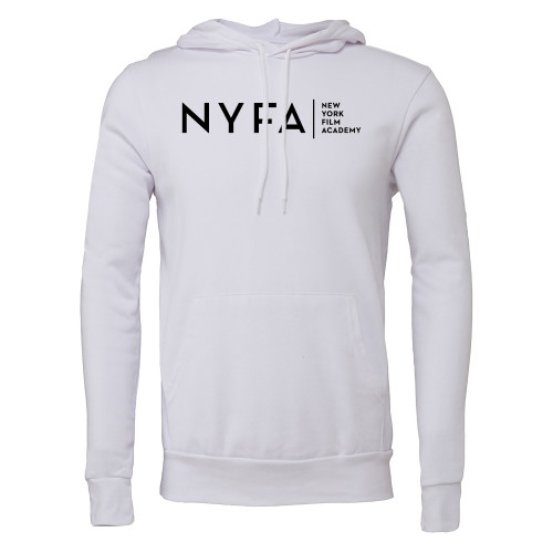  Bella + Canvas White Fleece Hood - NYFA Tagline