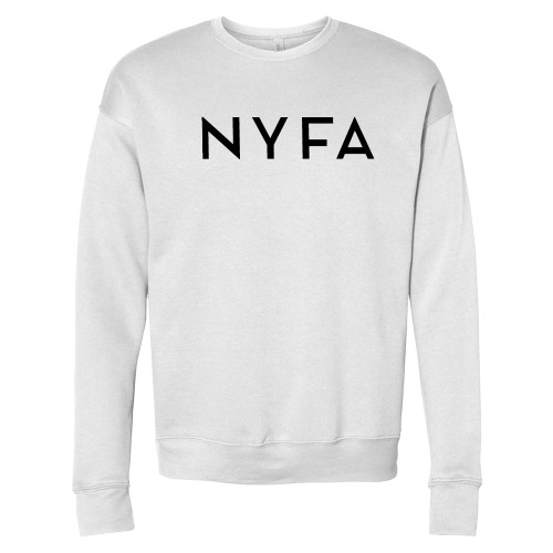  Bella + Canvas White Fleece Crew - NYFA Primary Mark