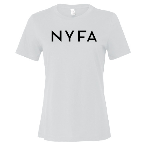  Bella + Canvas Womens White Relaxed Cotton T Shirt - NYFA Primary Mark