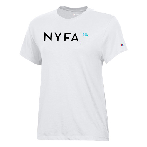  Champion Womens  White Core Short Sleeve Tee - NYFA Film Arts