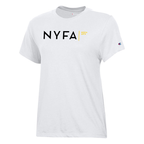  Champion Womens  White Core Short Sleeve Tee - NYFA Media Arts