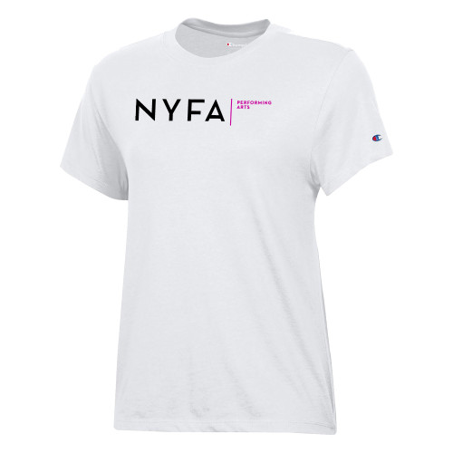  Champion Womens  White Core Short Sleeve Tee - NYFA Performing Arts