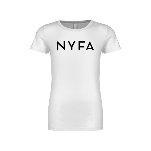  Next Level Girls White Fashion Fit T Shirt - NYFA Primary Mark