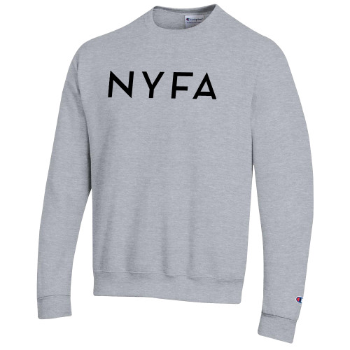  Champion Heather Grey Fleece Crew - NYFA Primary Mark