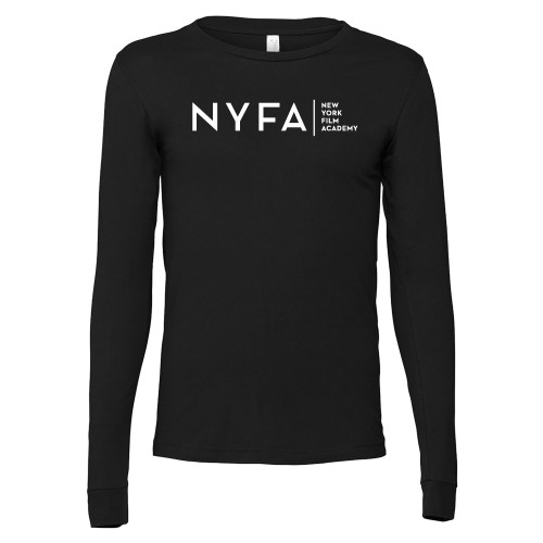  Bella + Canvas Black Jersey Cotton Long Sleeve T Shirt - NYFA Tagline