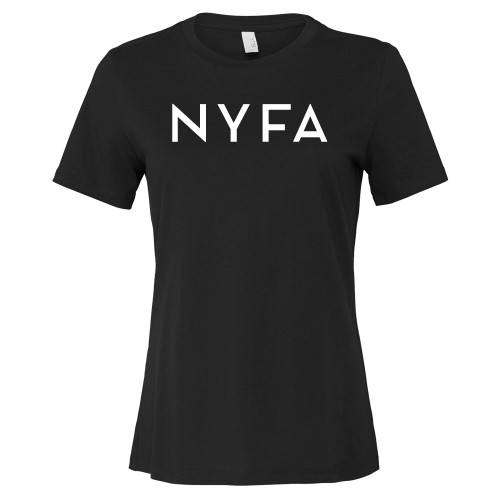  Bella + Canvas Womens Black Relaxed Cotton T Shirt - NYFA Primary Mark