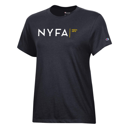  Champion Womens Black Core Short Sleeve Tee - NYFA Media Arts