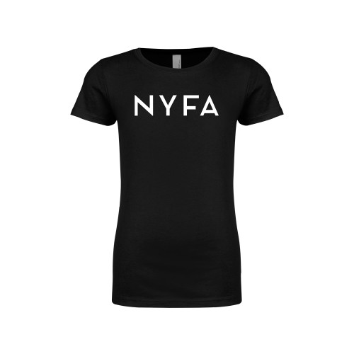  Next Level Girls Black Fashion Fit T Shirt - NYFA Primary Mark