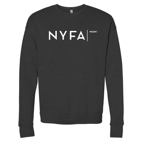  Bella + Canvas Dark Grey Heather Fleece Crew - NYFA Miami