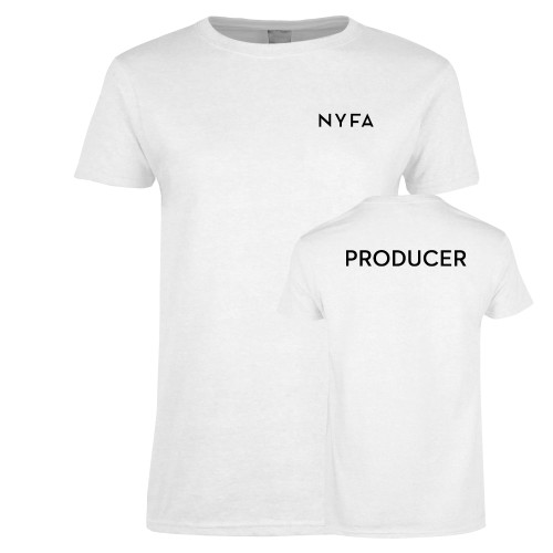  Womens White Short Sleeve Tee - NYFA Primary Mark