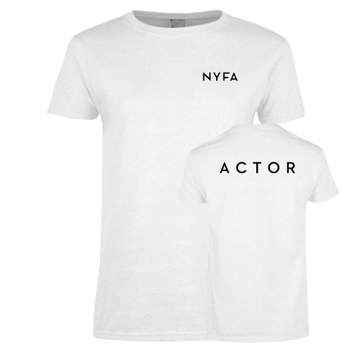  Womens White Short Sleeve Tee - NYFA Primary Mark