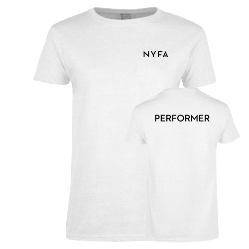  Womens White Short Sleeve Tee - NYFA Primary Mark