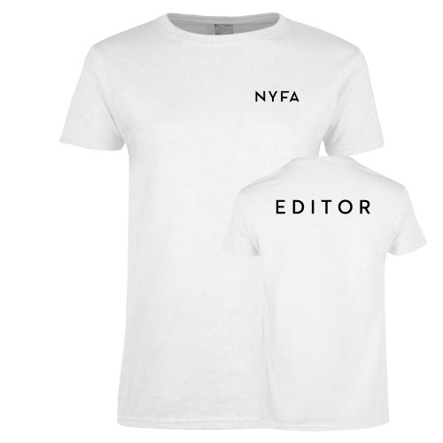  Womens White Short Sleeve Tee - NYFA Primary Mark