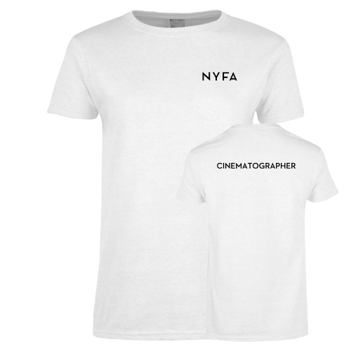  Womens White Short Sleeve Tee - NYFA Primary Mark